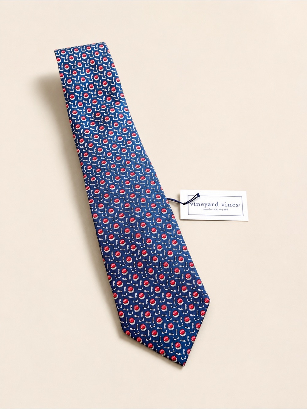 NWT Vineyard Vines Custom Collection Staples Easy Button Tie